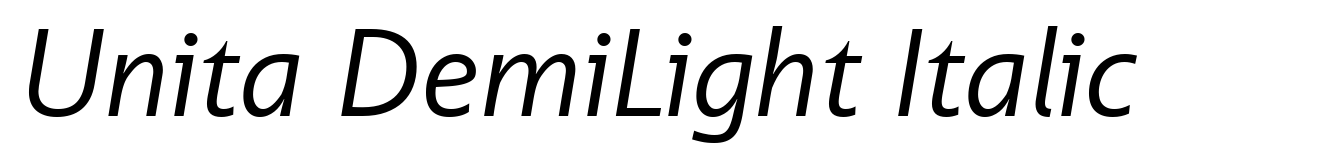 Unita DemiLight Italic